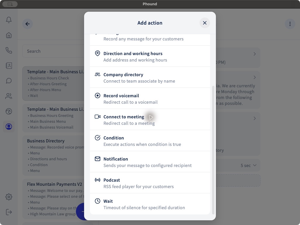 Condition is available in the Flow action list