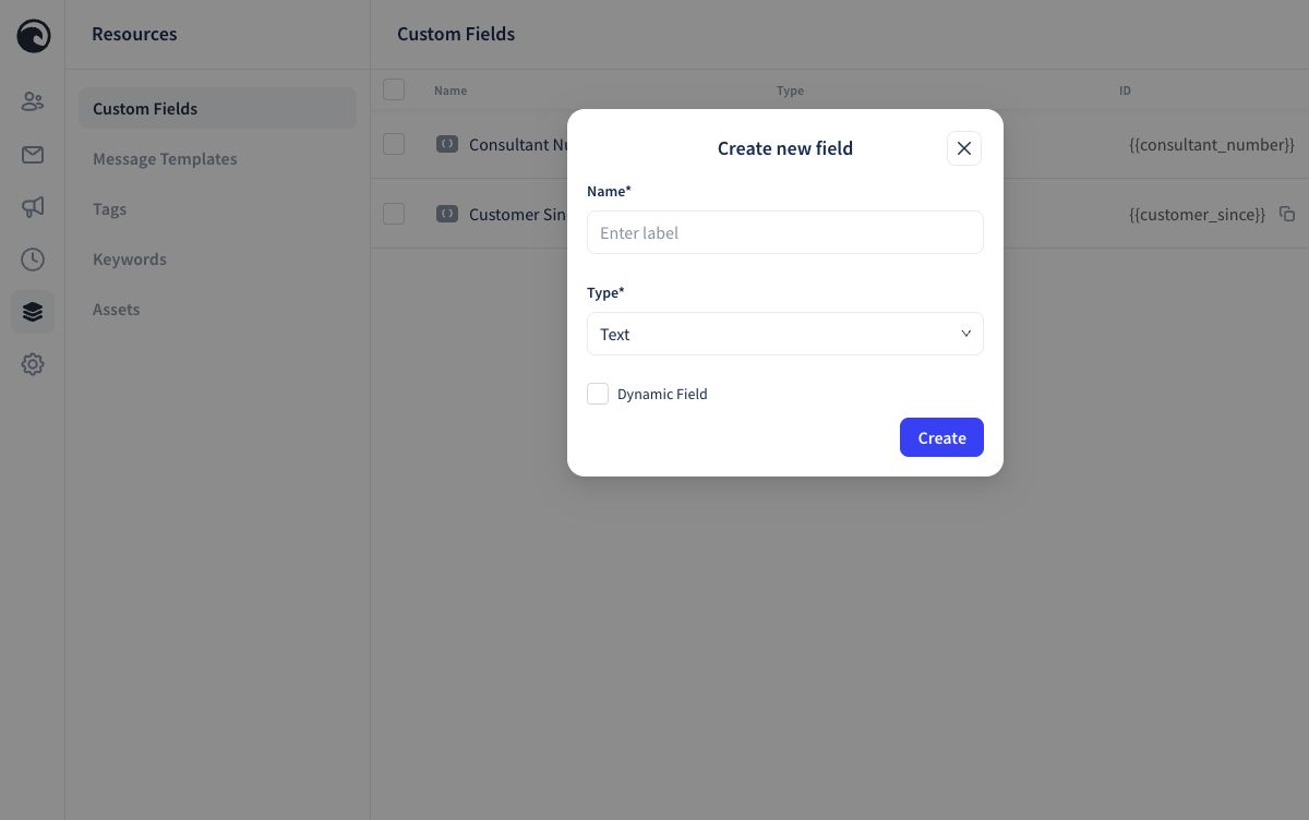 Click or tap to enlarge The Create new field window in Phound Wave